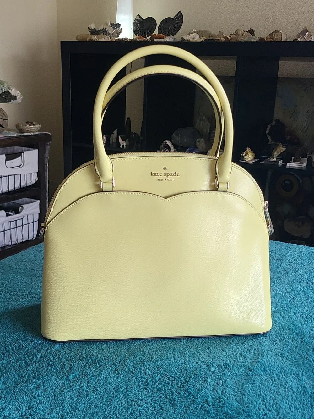 Kate Spade Payton Medium Dome Satchel in a yellow Frosty Lime